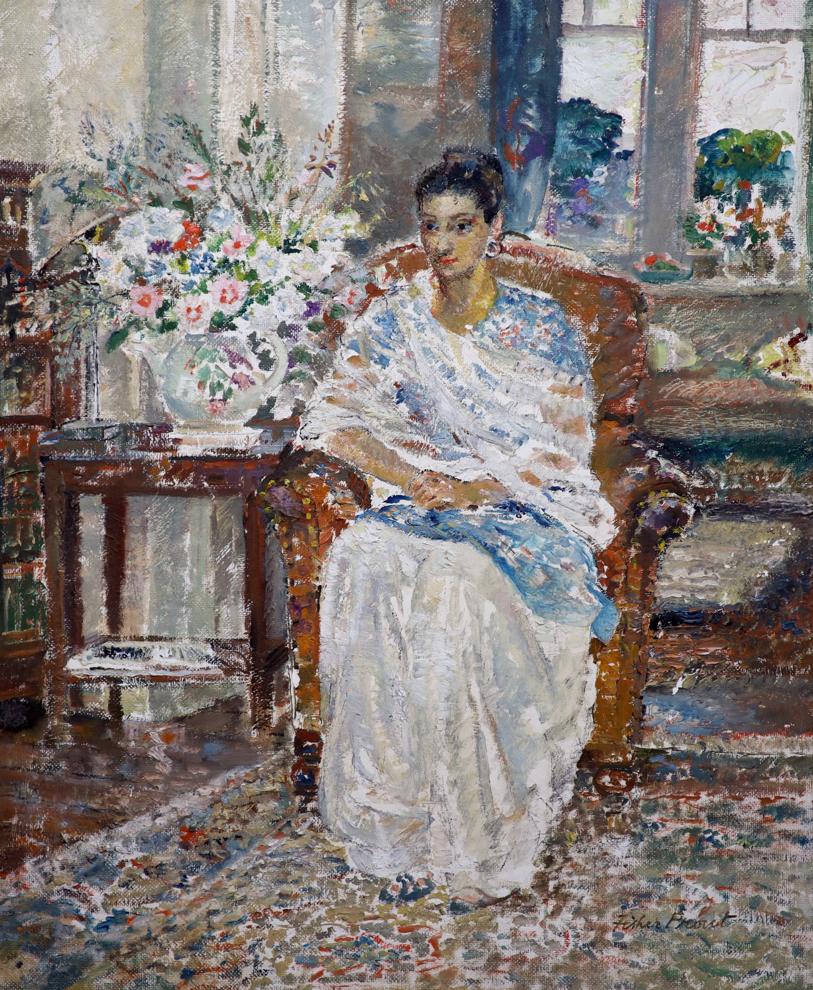 Margaret Fisher Prout (1873-1963) 'Thought Weaving' 30 x 25in.